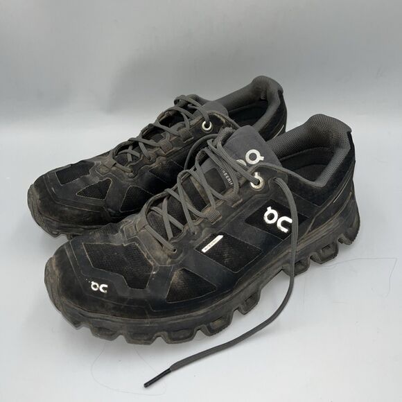QC On Cloud Black Mesh Running Shoes Swiss Lace Up Sneakers Size 7.5 Women’s - Picture 1 of 8